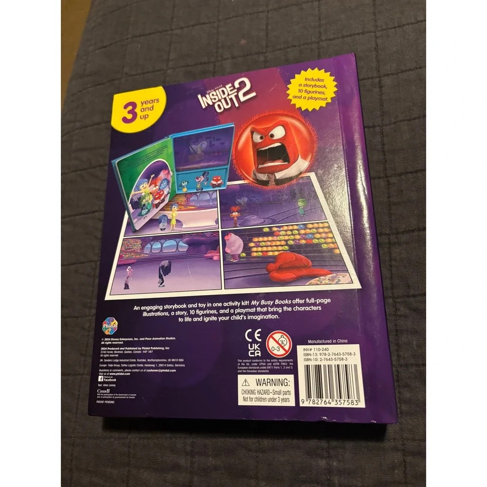 Disney Pixar Inside Out 2 My Busy Books Storybook 10 Figurines and Playmat‎ Set